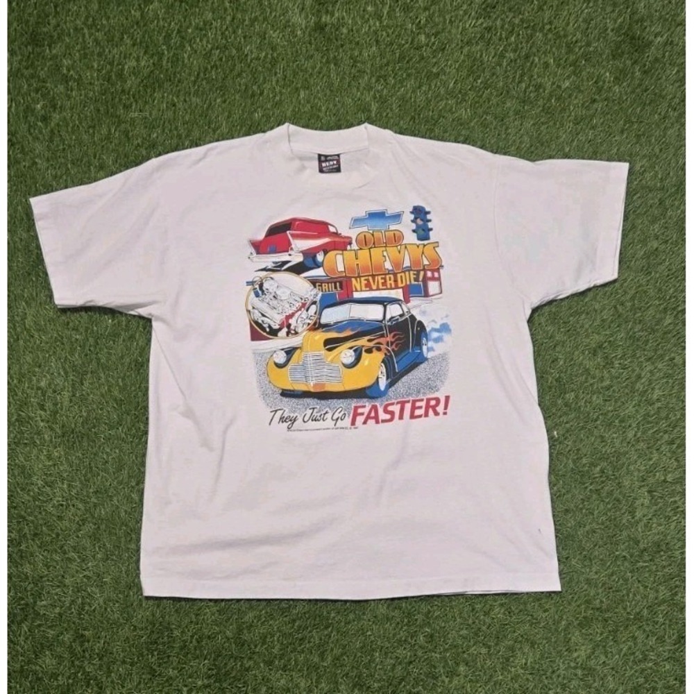 Vtg 1987 Old Chevys Never Die T Shirt XL Single Stitch Made in USA Hot Rod...
